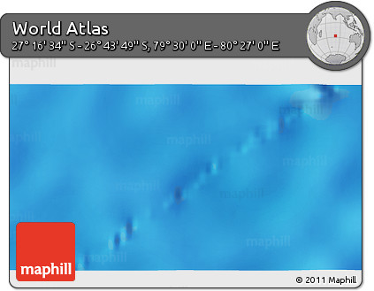 Physical 3D Map of the Area around 27° 0' 12" S, 79° 58' 29" E