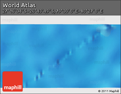 Physical 3D Map of the Area around 27° 0' 12" S, 79° 58' 29" E