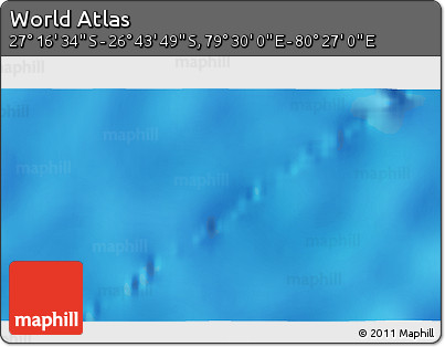 Physical 3D Map of the Area around 27° 0' 12" S, 79° 58' 29" E