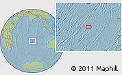 Savanna Style Location Map of the area around 27° 0' 12" S, 79° 58' 29" E, hill shading