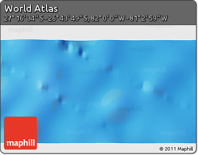 Physical 3D Map of the Area around 27° 0' 12" S, 81° 31' 30" W
