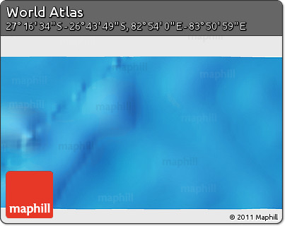 Physical 3D Map of the Area around 27° 0' 12" S, 83° 22' 30" E