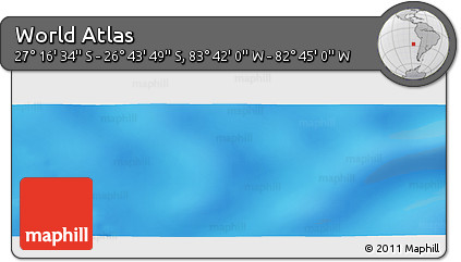 Physical Panoramic Map of the Area around 27° 0' 12" S, 83° 13' 29" W