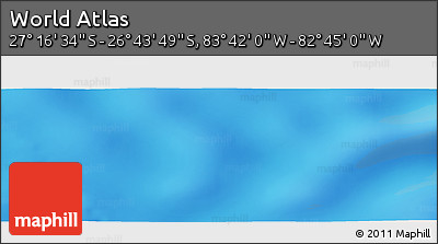 Physical Panoramic Map of the Area around 27° 0' 12" S, 83° 13' 29" W