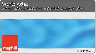 Physical Panoramic Map of the Area around 27° 0' 12" S, 83° 13' 29" W
