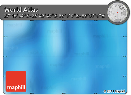 Physical Map of the Area around 27° 0' 12" S, 88° 28' 29" E