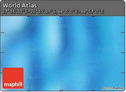 Physical Map of the Area around 27° 0' 12" S, 88° 28' 29" E
