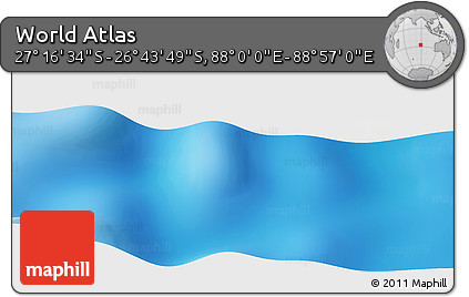 Physical Panoramic Map of the Area around 27° 0' 12" S, 88° 28' 29" E