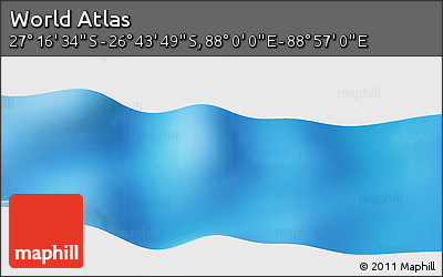 Physical Panoramic Map of the Area around 27° 0' 12" S, 88° 28' 29" E