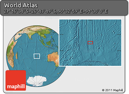 Satellite Location Map of the Area around 27° 0' 12" S, 91° 1' 30" E