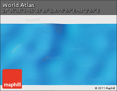 Physical 3D Map of the Area around 27° 0' 12" S, 93° 34' 29" E