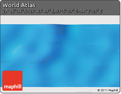 Physical 3D Map of the Area around 27° 0' 12" S, 93° 34' 29" E