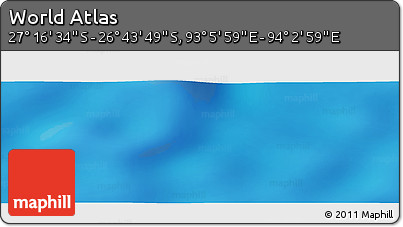 Physical Panoramic Map of the Area around 27° 0' 12" S, 93° 34' 29" E
