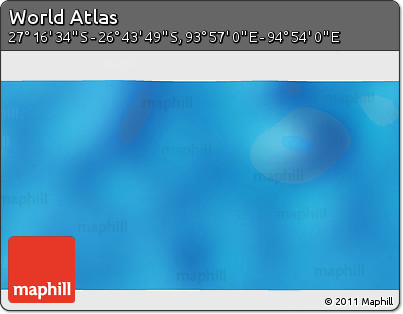 Physical 3D Map of the Area around 27° 0' 12" S, 94° 25' 30" E