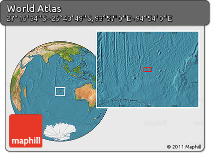 Satellite Location Map of the Area around 27° 0' 12" S, 94° 25' 30" E