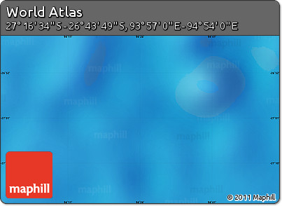 Physical Map of the Area around 27° 0' 12" S, 94° 25' 30" E