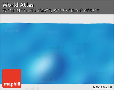 Physical 3D Map of the Area around 27° 0' 12" S, 96° 7' 30" E