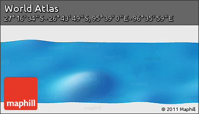 Physical Panoramic Map of the Area around 27° 0' 12" S, 96° 7' 30" E