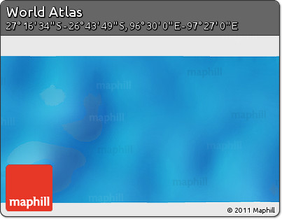 Physical 3D Map of the Area around 27° 0' 12" S, 96° 58' 29" E