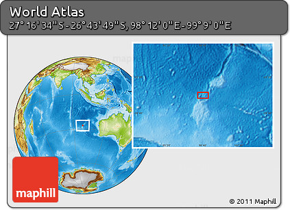 Physical Location Map of the Area around 27° 0' 12" S, 98° 40' 30" E