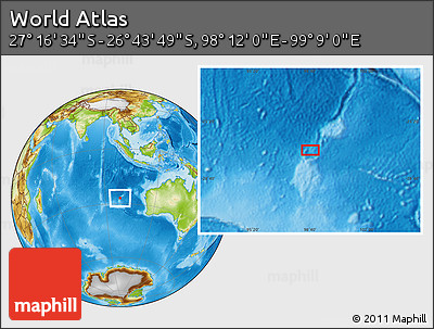 Physical Location Map of the Area around 27° 0' 12" S, 98° 40' 30" E