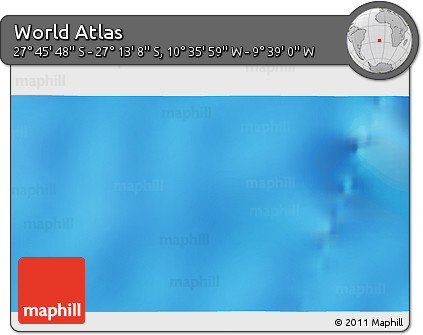 Physical 3D Map of the Area around 27° 29' 28" S, 10° 7' 30" W