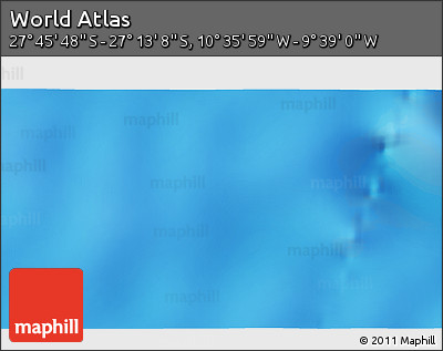 Physical 3D Map of the Area around 27° 29' 28" S, 10° 7' 30" W