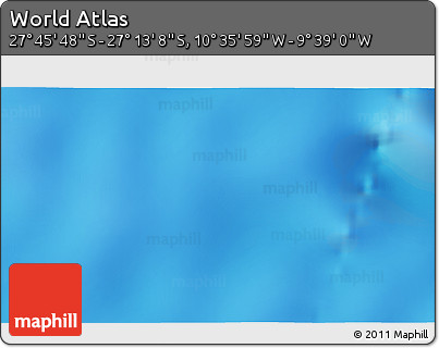Physical 3D Map of the Area around 27° 29' 28" S, 10° 7' 30" W