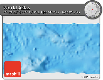 Physical 3D Map of the Area around 27° 29' 28" S, 110° 25' 30" W
