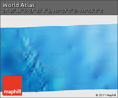 Physical 3D Map of the Area around 27° 29' 28" S, 111° 25' 30" E