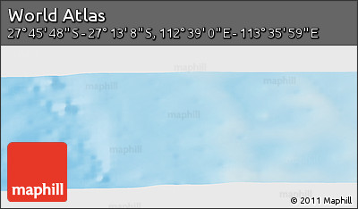 Physical Panoramic Map of the Area around 27° 29' 28" S, 113° 7' 30" E