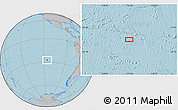 Gray Location Map of the area around 27° 29' 28" S, 115° 31' 30" W, hill shading