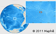 Shaded Relief Location Map of the area around 27° 29' 28" S, 115° 31' 30" W