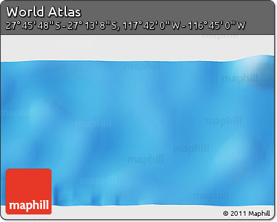 Physical 3D Map of the Area around 27° 29' 28" S, 117° 13' 29" W