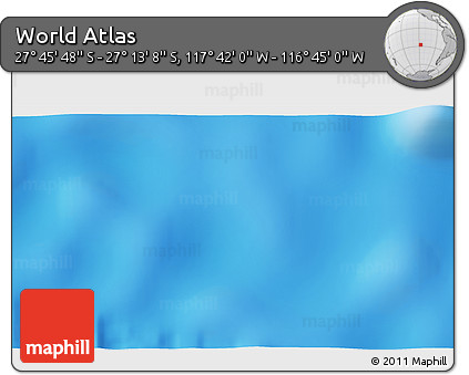 Shaded Relief 3D Map of the Area around 27° 29' 28" S, 117° 13' 29" W