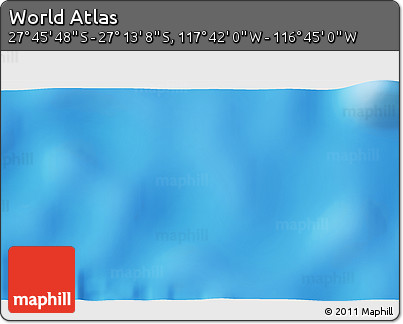Shaded Relief 3D Map of the Area around 27° 29' 28" S, 117° 13' 29" W