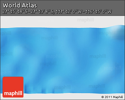Shaded Relief 3D Map of the Area around 27° 29' 28" S, 117° 13' 29" W
