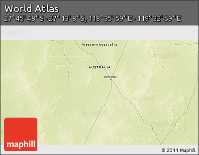Physical 3D Map of the Area around 27° 29' 28" S, 119° 4' 29" E