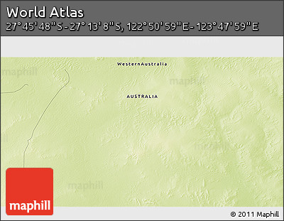 Physical 3D Map of the Area around 27° 29' 28" S, 123° 19' 29" E