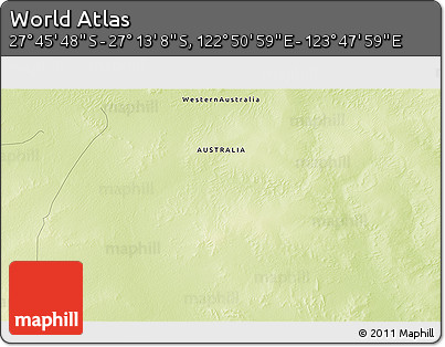 Physical 3D Map of the Area around 27° 29' 28" S, 123° 19' 29" E