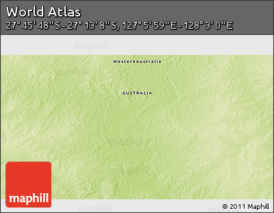 Physical 3D Map of the Area around 27° 29' 28" S, 127° 34' 30" E