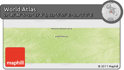 Physical Panoramic Map of the Area around 27° 29' 28" S, 127° 34' 30" E