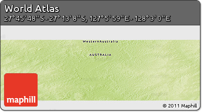 Physical Panoramic Map of the Area around 27° 29' 28" S, 127° 34' 30" E
