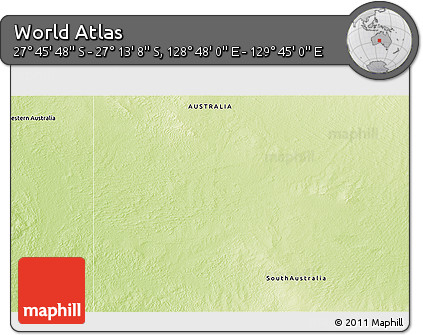Physical 3D Map of the Area around 27° 29' 28" S, 129° 16' 30" E
