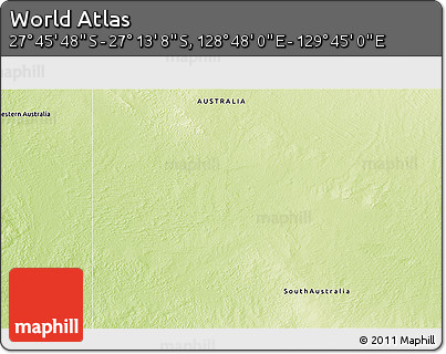 Physical 3D Map of the Area around 27° 29' 28" S, 129° 16' 30" E
