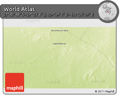 Physical 3D Map of the Area around 27° 29' 28" S, 130° 7' 30" E