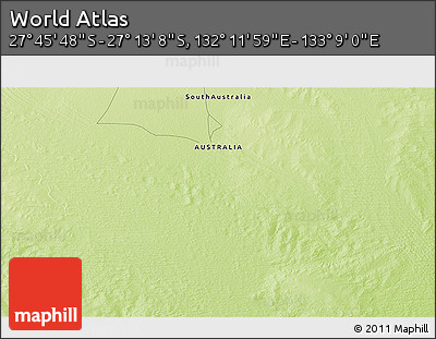 Physical 3D Map of the Area around 27° 29' 28" S, 132° 40' 30" E