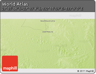 Physical 3D Map of the Area around 27° 29' 28" S, 132° 40' 30" E