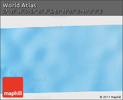 Physical 3D Map of the Area around 27° 29' 28" S, 13° 40' 30" E