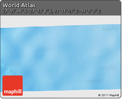 Physical 3D Map of the Area around 27° 29' 28" S, 13° 40' 30" E